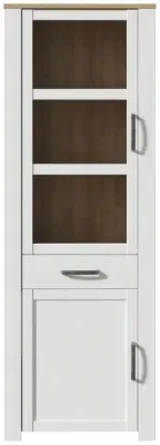 Bohol Narrow Display Cabinet - White, Oak