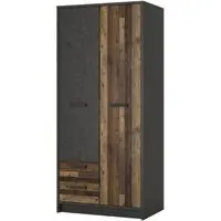Brooklyn 2 Door 2 Drawer Double Wardrobe - Walnut