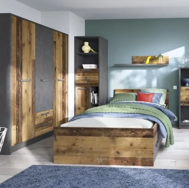 Brooklyn 3 Door Wardrobe with 2 Drawers - Walnut