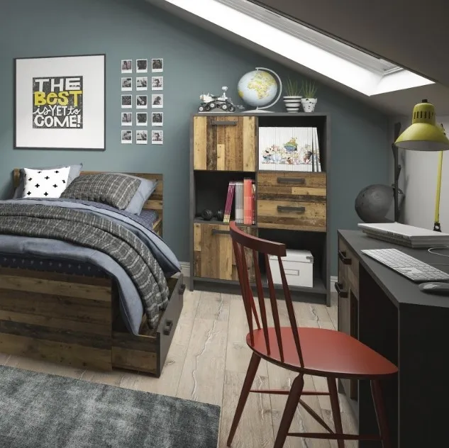 Brooklyn Low Bookcase with 2 Door 2 Drawer - Walnut