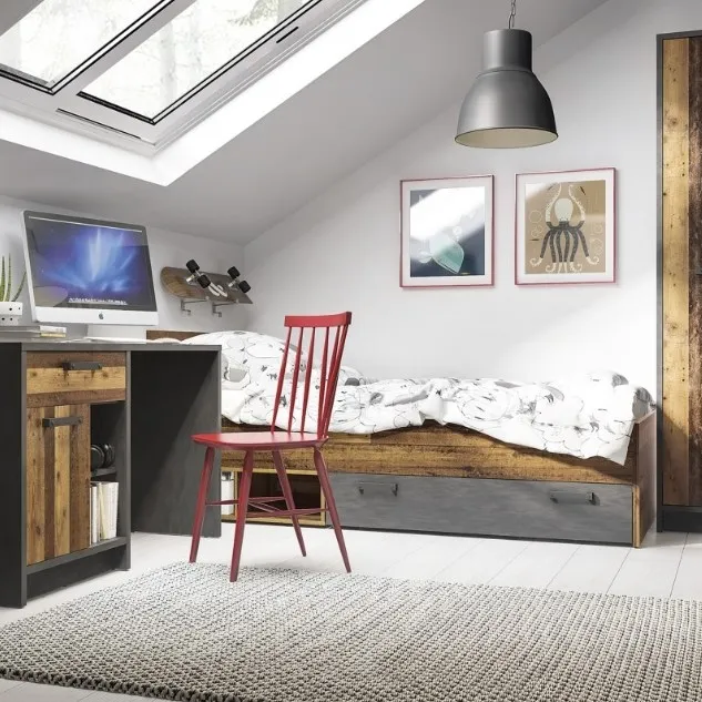 Brooklyn Underbed Drawer - Walnut, Dark Matera Grey