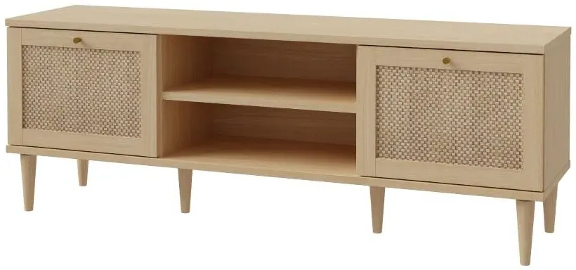 Calasetta 159cm TV Unit - Rattan Effect, Oak