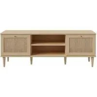 Calasetta 159cm TV Unit - Rattan Effect, Oak