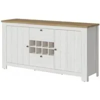Celesto 2 Door Large Sideboard with Wine Rack - White, Oak