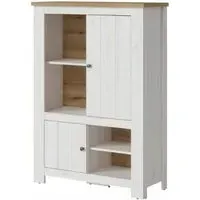 Celesto 2 Door Low Cabinet - White, Oak