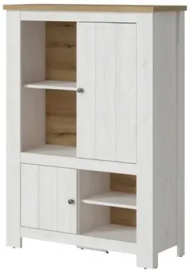 Celesto 2 Door Low Cabinet - White, Oak image