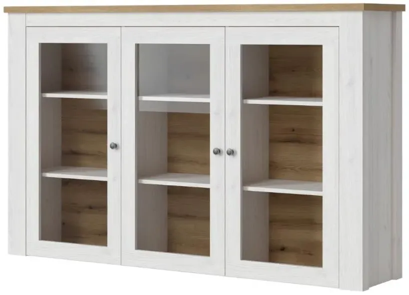 Celesto Large Display Cabinet - White, Oak