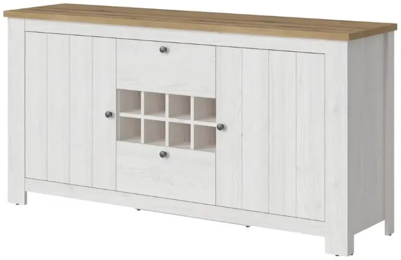 Celesto Large Display Cabinet - White, Oak