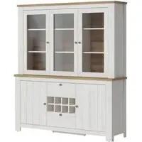 Celesto Large Display Cabinet - White, Oak
