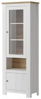 Celesto Narrow Display Cabinet - White image