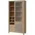 Cestino 2 Door Wide Display Cabinet - Oak, Rattan Effect