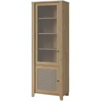 Cestino Narrow Display Cabinet - Oak