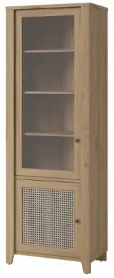Cestino Narrow Display Cabinet - Oak