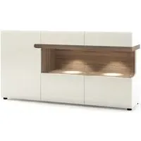 Chelsea 3-Door Glazed Sideboard - White, Truffle Oak