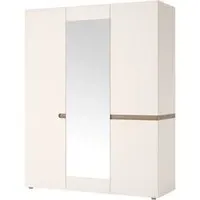 Chelsea 3 Door Wardrobe with Mirror - White, Truffle Oak