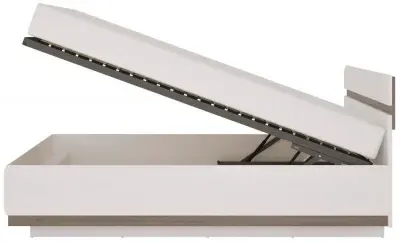 Chelsea King Size Lift Up Bed - White, Oak image