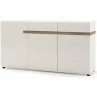 Chelsea Large Sideboard 3 Doors - White, Oak