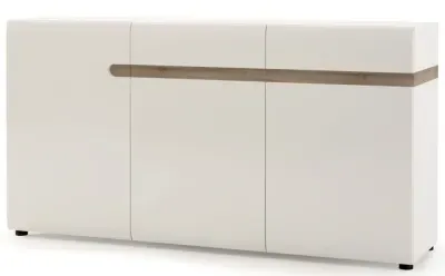 Chelsea Large Sideboard 3 Doors - White, Oak image