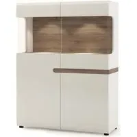 Chelsea Wide Display Cabinet - White, Oak