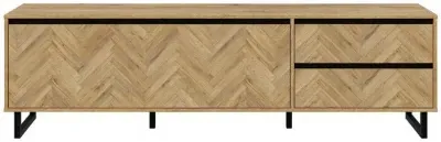 Chevron Large TV Unit - Oak