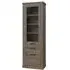Corona Narrow Display Cabinet with Drawer - Tabak Oak