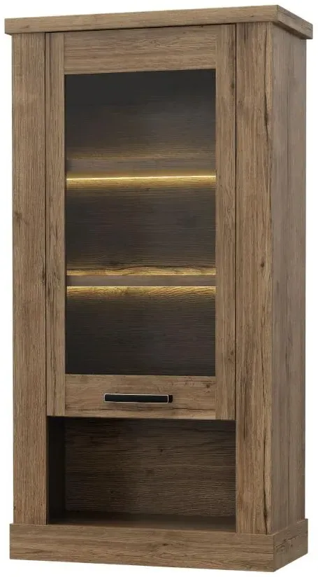 Corona Small Display Cabinet - Tabak Oak