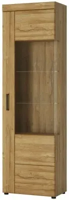 Cortina Tall Glazed Display Cabinet LHF - Oak image