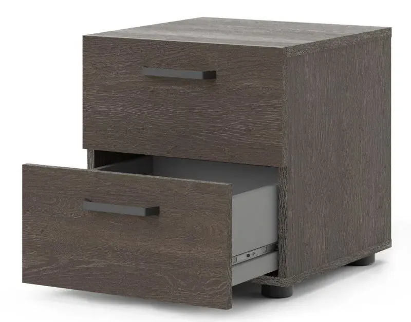 Dallas 2 Drawer Bedside Cabinet - Dark Oak