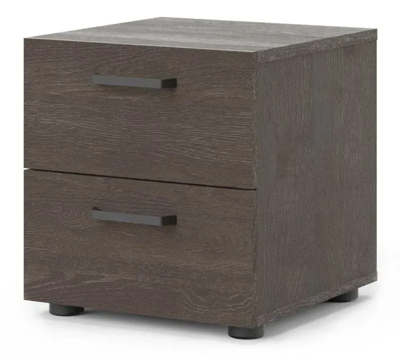 Dallas 2 Drawer Bedside Cabinet - Dark Oak
