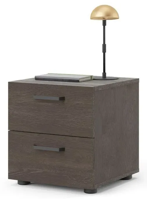 Dallas 2 Drawer Bedside Cabinet - Dark Oak