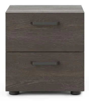 Dallas 2 Drawer Bedside Cabinet - Dark Oak image