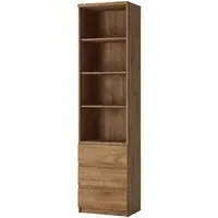 Fribo Narrow 3 Drawer Bookcase - Oak Effect