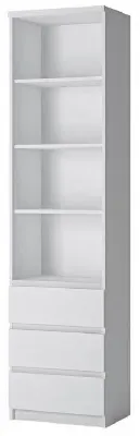 Fribo Narrow 3 Drawer Bookcase - White image