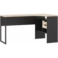 Function Plus 2 Drawer Corner Desk - Black, Oak