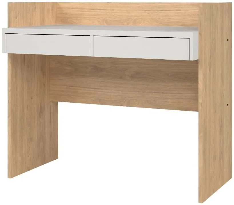 Function Plus 2 Drawer Desk - Oak, White