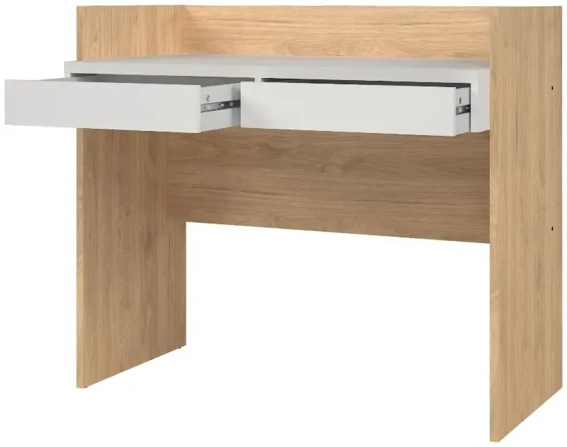 Function Plus 2 Drawer Desk - Oak, White