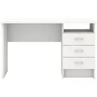 Function Plus 3 Drawer Desk - White