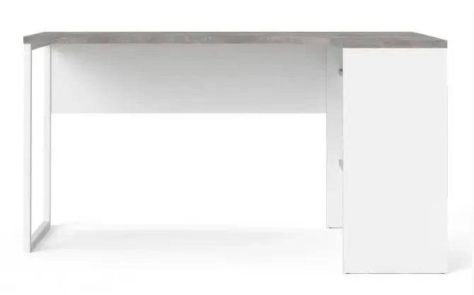 Function Plus Corner 2 Drawer Desk - White, Grey