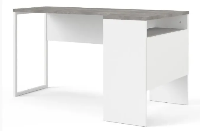 Function Plus Corner 2 Drawer Desk - White, Grey