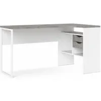 Function Plus Corner 2 Drawer Desk - White, Grey