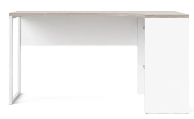 Function Plus Corner 2 Drawer Desk - White, Oak