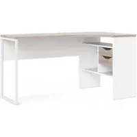 Function Plus Corner 2 Drawer Desk - White, Oak