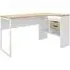 Function Plus Corner 2 Drawer Desk - White, Oak