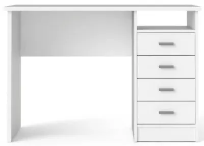 Function Plus Desk with 4 Drawers - White