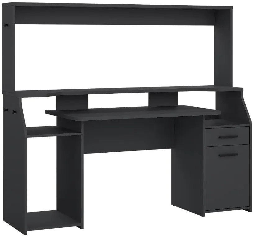 Function Plus Gaming Desk with Storage - Black