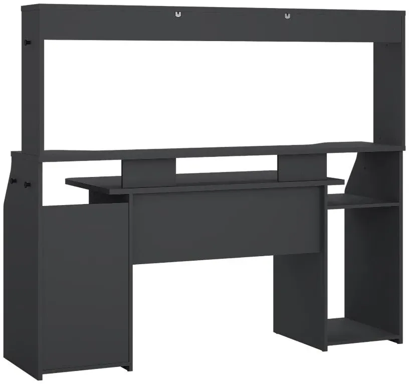 Function Plus Gaming Desk with Storage - Black