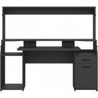 Function Plus Gaming Desk with Storage - Black