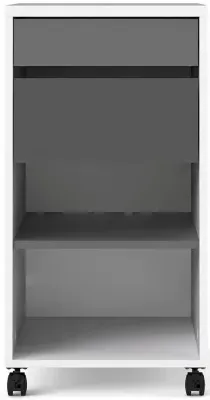 Function Plus Mobile File Cabinet with Storage - White, Grey
