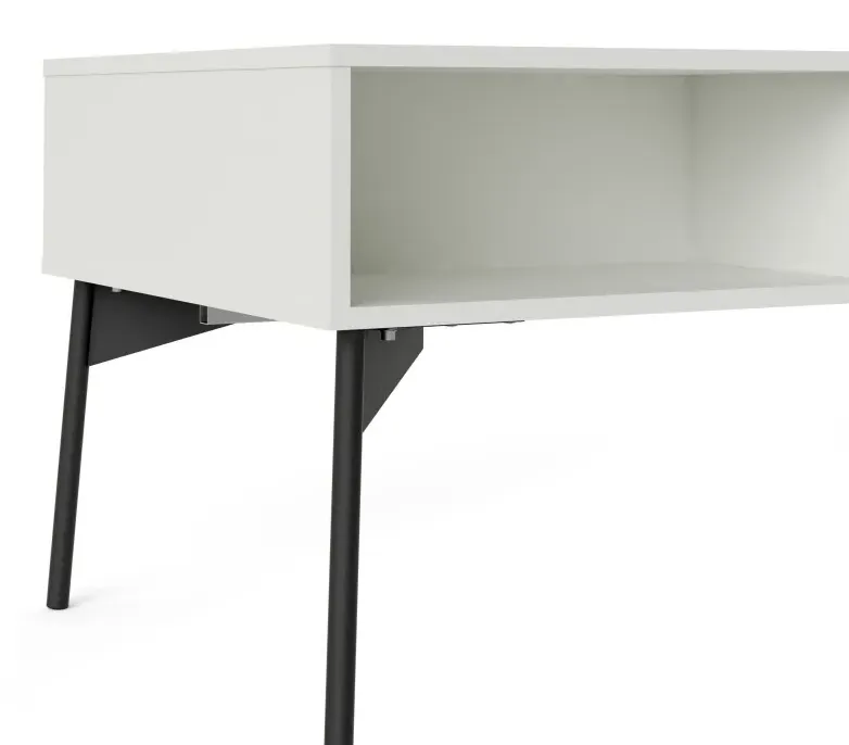 Fur Coffee Table with Drawer - Grey, White