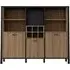 High Rock 3-Door Storage Cabinet - Black, Oak